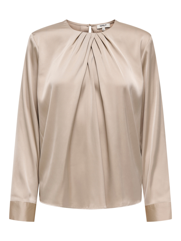 ONLCAMILLE LS SATIN DEATIL TOP WVN - Image 1