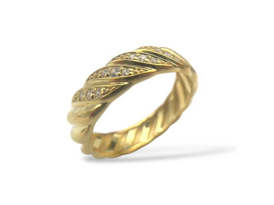 Ring - Forgylt sølv zirkonia