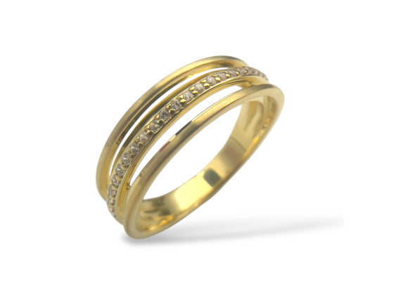 Ring - Forgylt sølv zirkonia