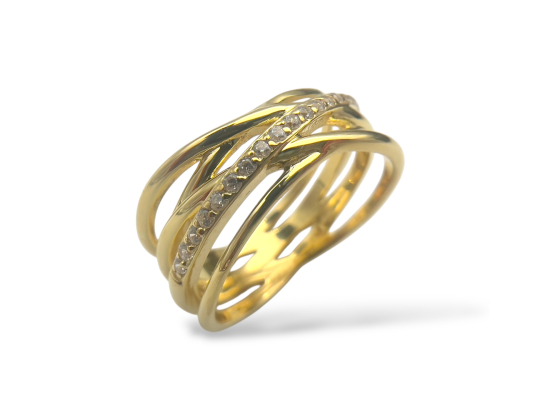 Ring - Forgylt sølv zirkonia