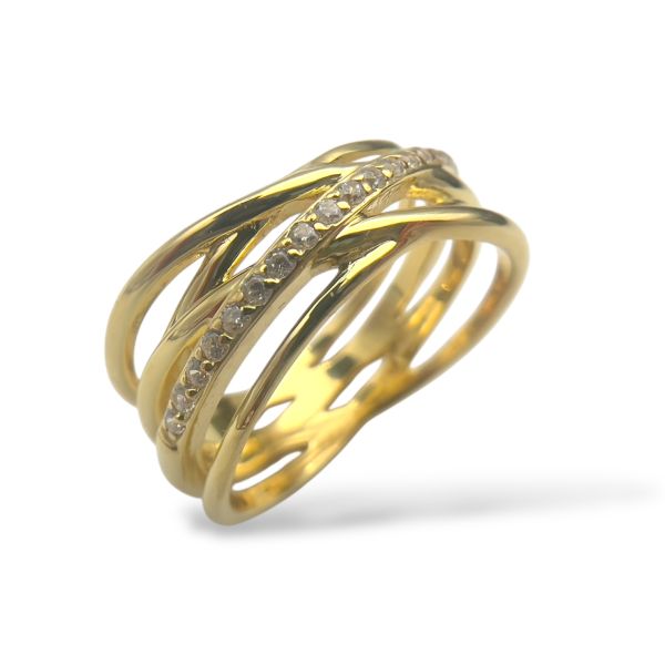 Ring - Forgylt sølv zirkonia