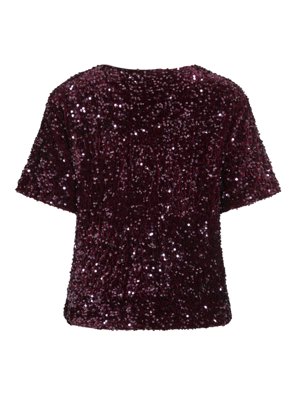 VIFAITH O-NECK S/S SEQUIN TOP/2 - Image 2