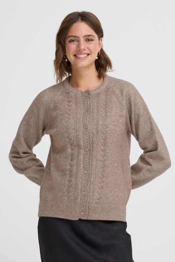 FRelly  Cardigan Lys Brun Melert - Image 1