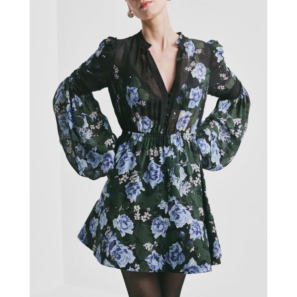 Georgette V-neck Dress - Amadora 