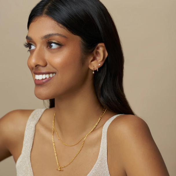 Lightning & Crystal Starburst Huggie Hoop & Stud - Image 2