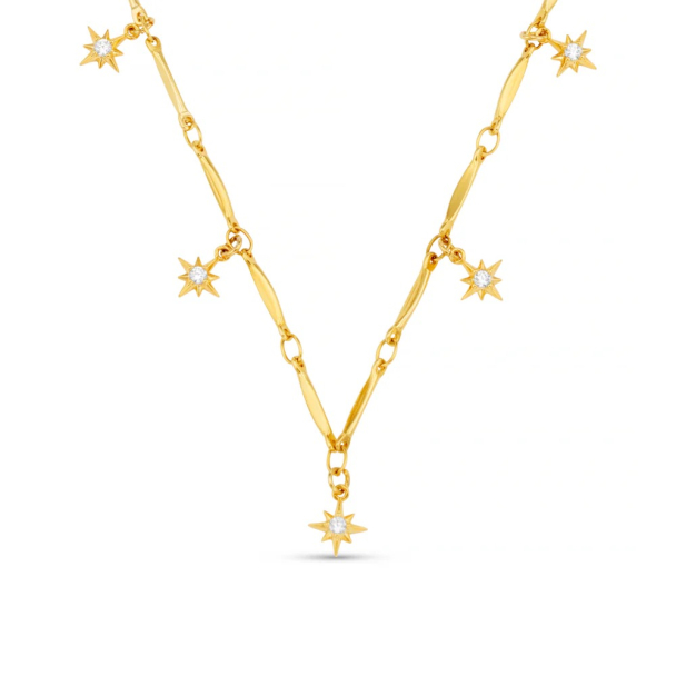 Crystal Starburst Charm Necklace - Image 1
