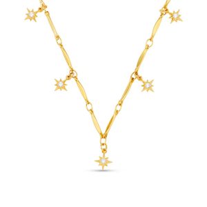 Crystal Starburst Charm Necklace