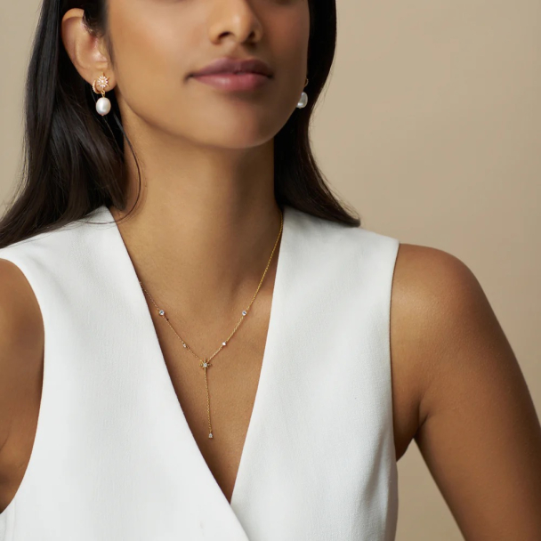 Crystal & Starburst Fine Necklace - Image 3