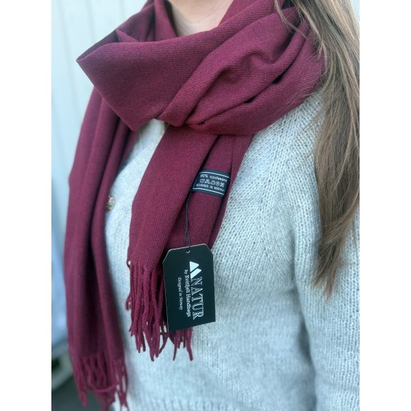 Cashmere skjerf -  Burgunder