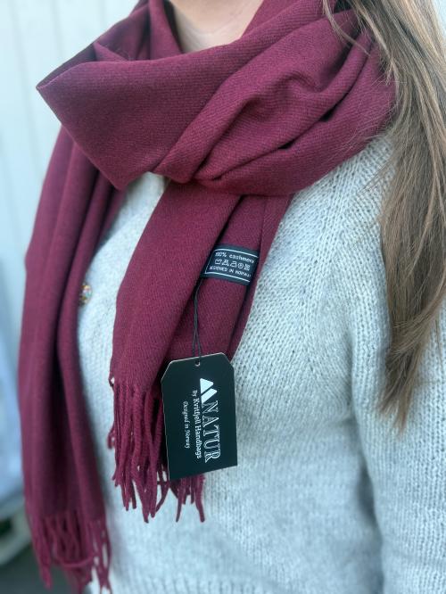 Cashmere skjerf -  Burgunder