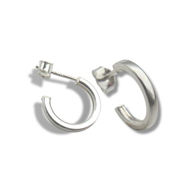 Sølv øreringer med stoppere 15mm