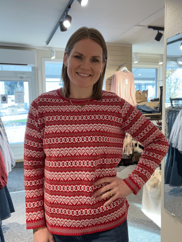 Julegenser m/hjerter Rød - Image 1