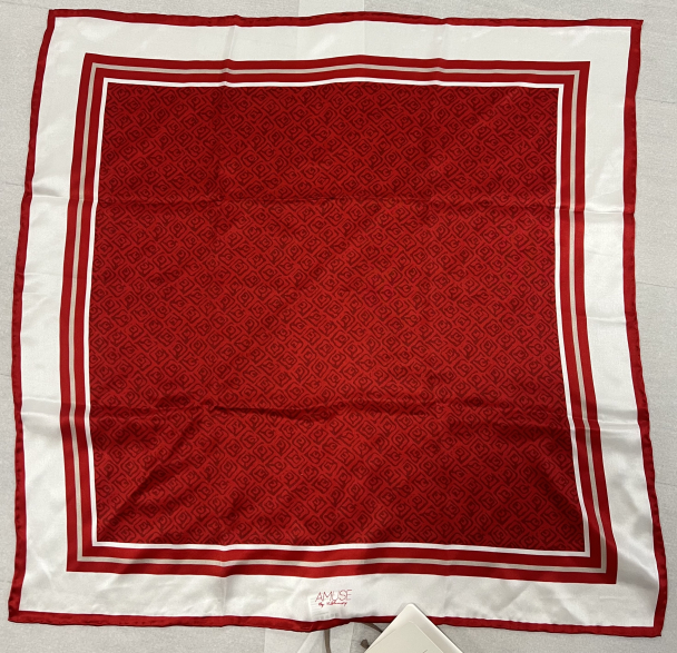 Amuse Eloise silkeskjerf, Red/ D.Red - Image 3