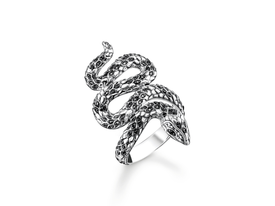 Thomas Sabo - Rebel At Heart Slange Svart Stein Ring