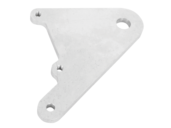 Custom rear brake caliper bracket, raw aluminum