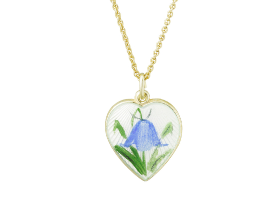 Heart Mini Pendant - Malt blåklokke