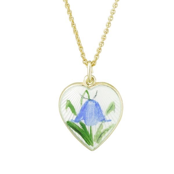 Heart Mini Pendant - Malt blåklokke