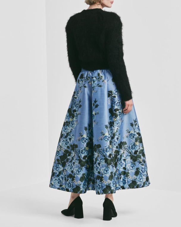Taffeta Maxi Skirt - Azure Garden  - Image 2