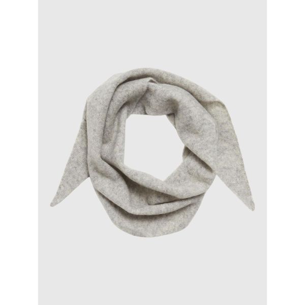 Maria Narrow Cashmere Scarf - Light Grey Melange