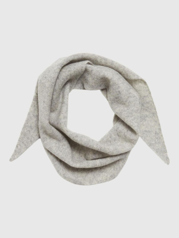 Maria Narrow Cashmere Scarf - Light Grey Melangem