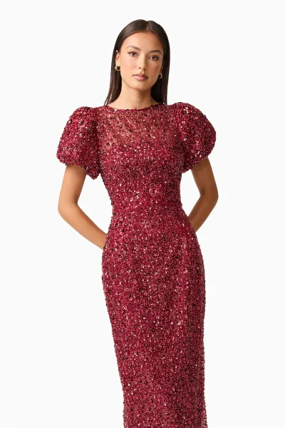 CARMEN MIDI DRESS BERRY