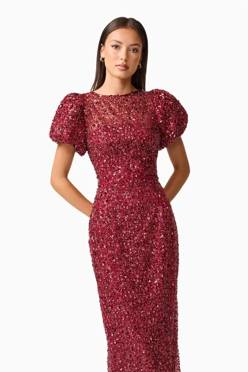 CARMEN MIDI DRESS BERRY