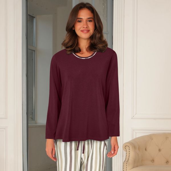 Bambus flanell, pysjamas, Plum