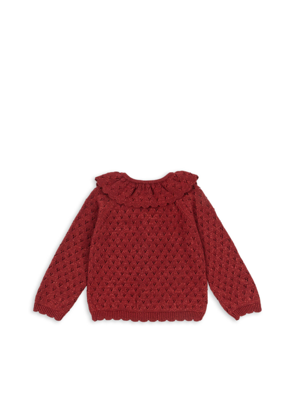 Holiday Knit Cardigan - Red Dahlia - Image 2