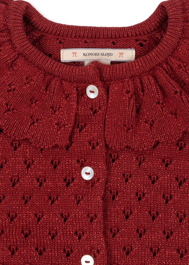 Holiday Knit Cardigan - Red Dahlia - Image 3