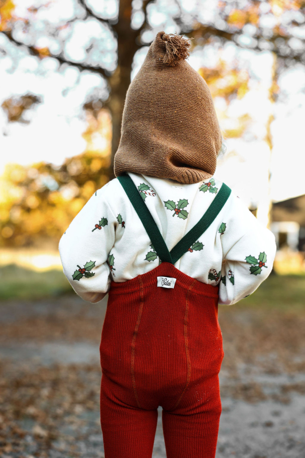 Footless Tights - Maple Leaf/Dark Forest Green - Image 2