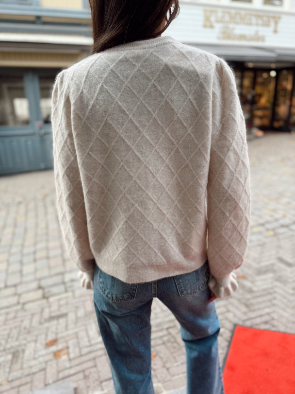 Thelma Ls Wool Blend Knit Cardigan - Birch - Image 4