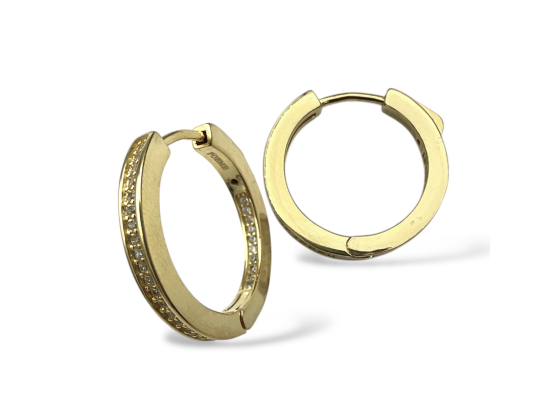 Forgylt sølv creoler m. cz