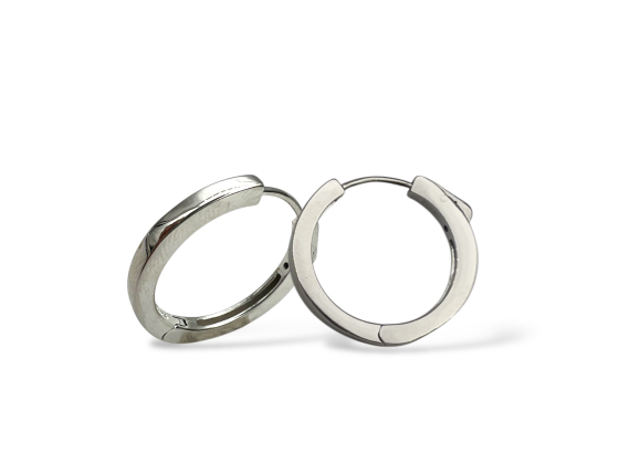 Sølv creoler m. klipslås 1,6cm