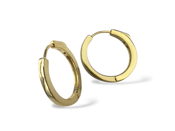 Forgylt sølv creoler m. klipslås 1,6cm