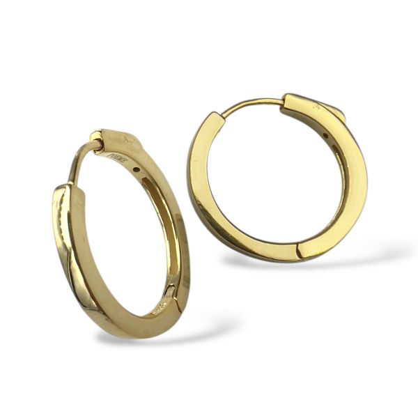 Forgylt sølv creoler m. klipslås 1,6cm