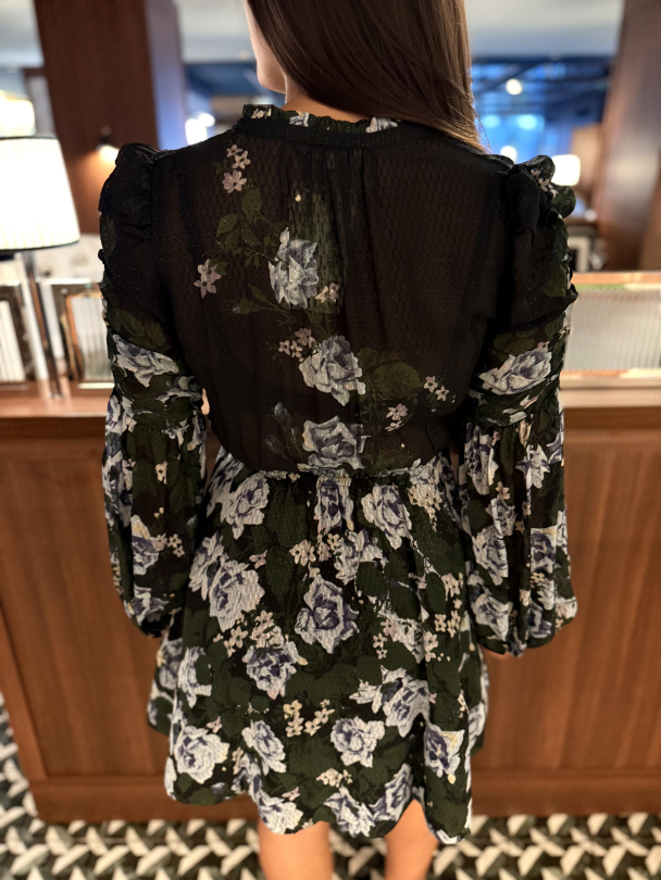 Georgette V-neck Dress - Amadora  - Image 3
