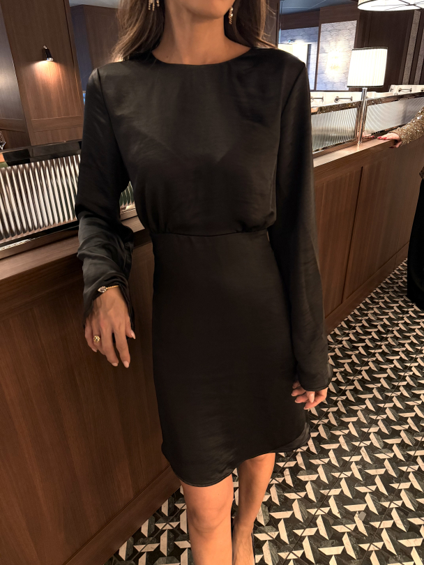 Vima Open Back Dress - Black  - Image 1