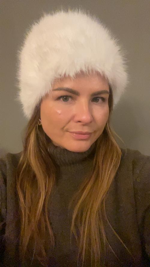 Mia Fake Fur Headband White