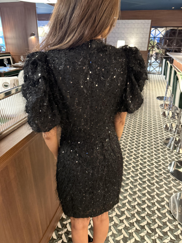  Ilza 2/4 Sequin Dress - Black - Image 4