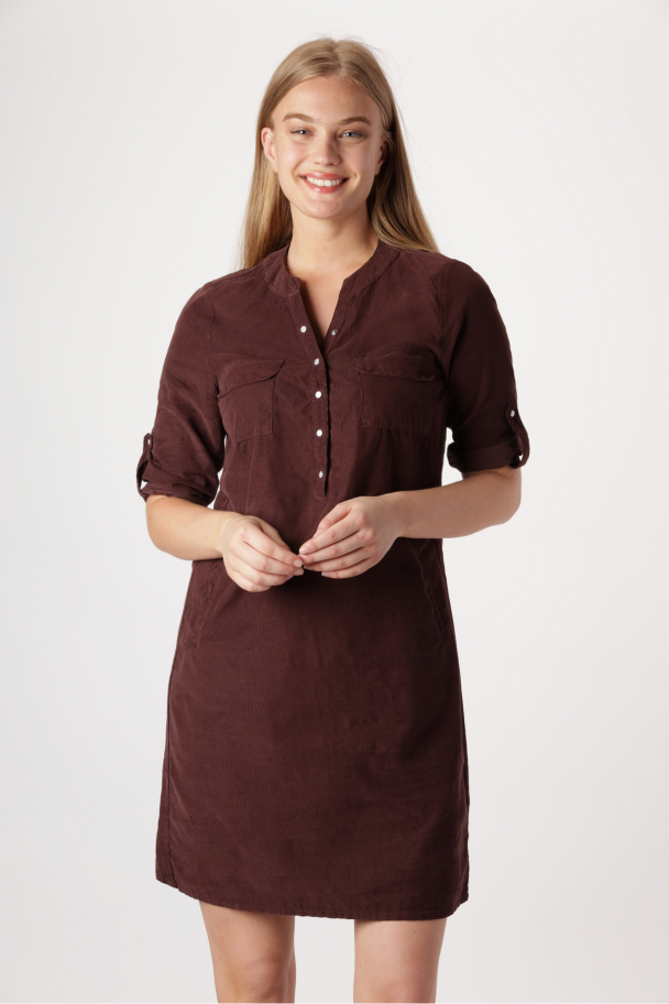 Bessie kjole Ella Cordfløyelskjole Aubergine - Image 1