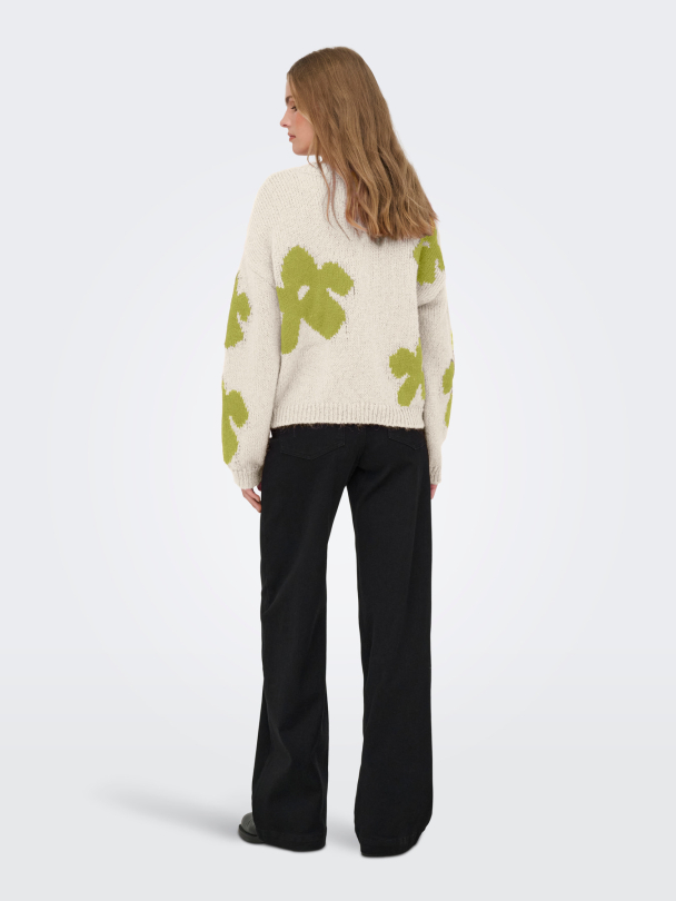 ONLBOOTLE LS FLOWER O-NECK KNT - Image 2