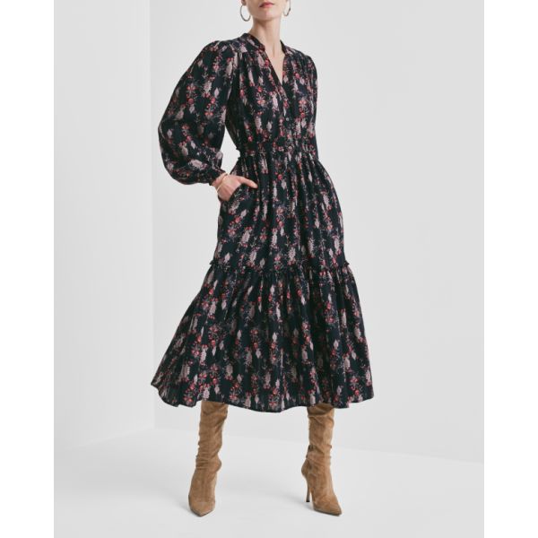 Bohemian Belt Dress - Midnight Paisley 