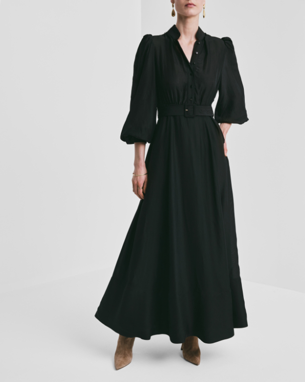 Striped Organza Belt Dress -  Black - Image 2