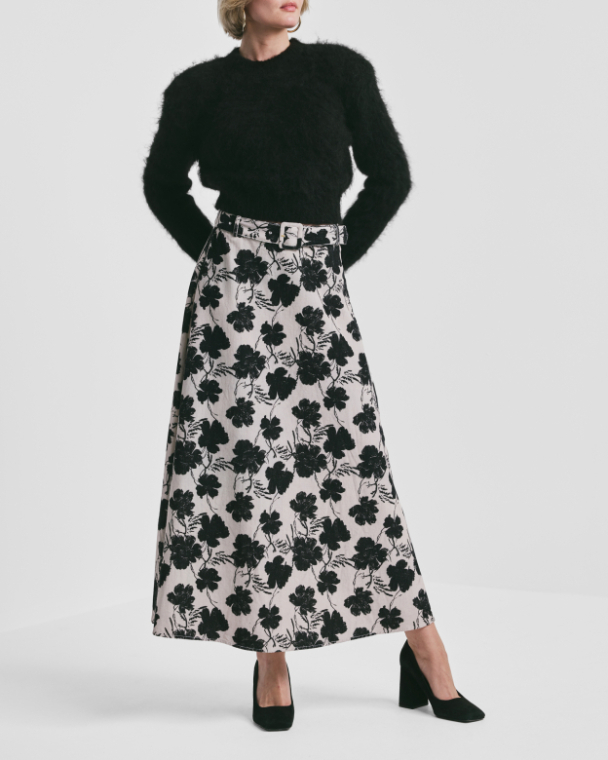 Baby Cord Maxi Skirt - Vintage Peony  - Image 1