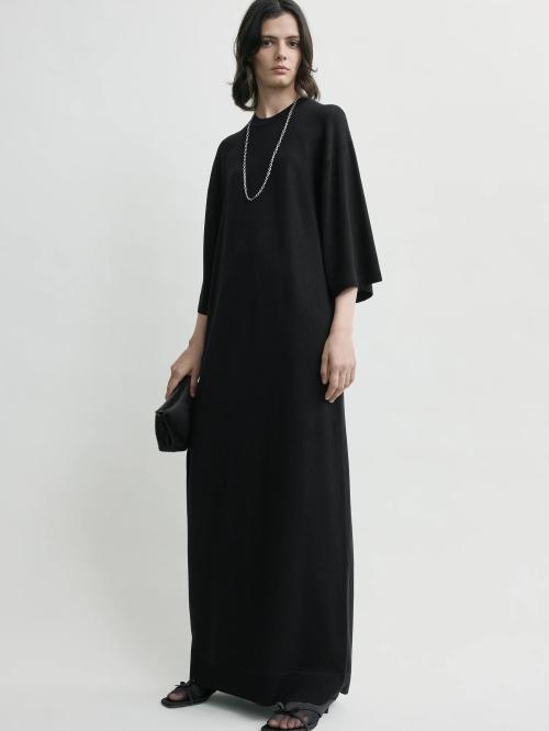 Merino Knit Tee Dress Black