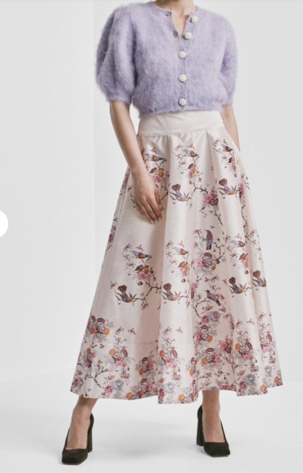 Taffeta Maxi Skirt - Vintage Wallpaper  - Image 1