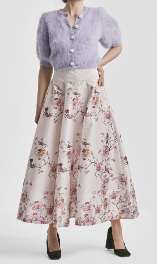 Taffeta Maxi Skirt - Vintage Wallpaper  - Image 2