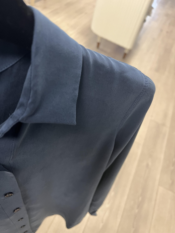 Amuse Classic silkebluse, Navy - Image 2