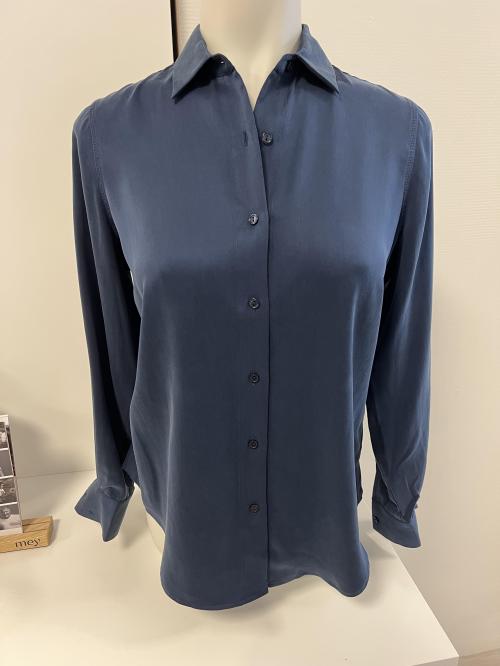 Classic silkebluse, Navy