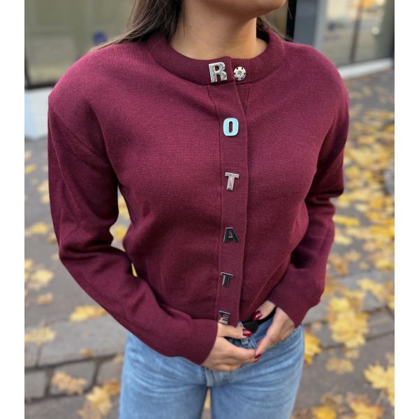 Firm Knit Cardigan - Burgundy 